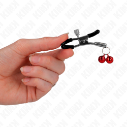 KINK - DOPPELTE GLOCKEN-NIPPELKLAMMERE ROT 6 CM – Produktansicht 3