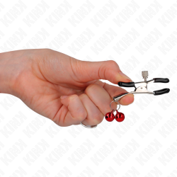 KINK - DOPPELTE GLOCKEN-NIPPELKLAMMERE ROT 6 CM – Produktansicht 4