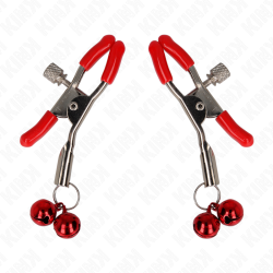 KINK - ROTE DOPPELGLOCKE NIPPELKLEMME ROT 6 CM – Produktansicht 2
