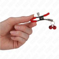 KINK - ROTE DOPPELGLOCKE NIPPELKLEMME ROT 6 CM – Produktansicht 3