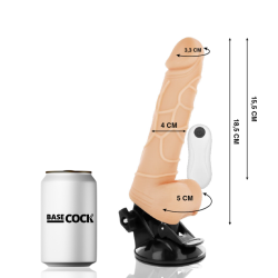 BASECOCK - REALISTISCHER NATÜRLICHER MIT FERNBEDIENUNG VIBRATOR 18.5 CM -O- 4CM – Produktansicht 2