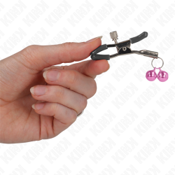KINK - DOPPELGLÖCKCHEN-NIPPELKLAMMER ROSA 6 CM – Produktansicht 3