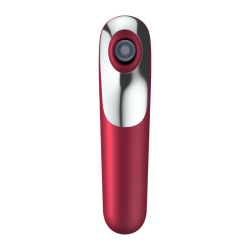 SATISFYER - DUAL LOVE VIBRATOR UND SAUGER MIT PULSIERTER LUFT ROT – Produktansicht 4