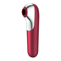 SATISFYER - DUAL LOVE VIBRATOR UND SAUGER MIT PULSIERTER LUFT ROT – Produktansicht 5