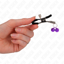 KINK - DOPPELGLOCKEN-NIPPELKLAMMEREI LILA 6 CM – Produktansicht 3