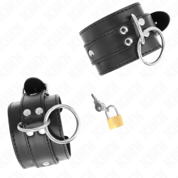 KINK - O-RING VERRIEGELTE HANDGELENKFESSELN SCHWARZ VERSTELLBAR 20-28 CM X 5,5 CM – Produktansicht 3