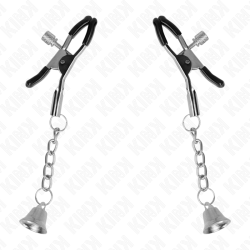 KINK - SILBERNE NIPPELKLEMMEN MIT GLOCKENANHÄNGER 6 CM – Produktansicht 2