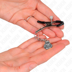 KINK - SILBERNE NIPPELKLEMMEN MIT GLOCKENANHÄNGER 6 CM – Produktansicht 3