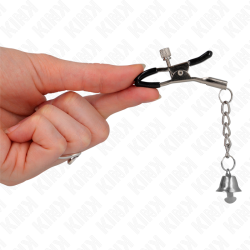 KINK - SILBERNE NIPPELKLEMMEN MIT GLOCKENANHÄNGER 6 CM – Produktansicht 4