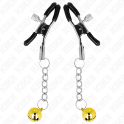 KINK - GOLDENE JINGLE BELL ANHÄNGER-NIPPELKLAMMERN 6 CM – Produktansicht 2