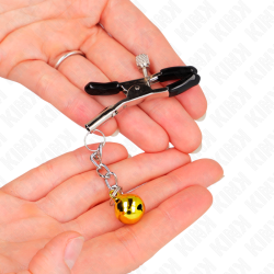 KINK - GOLDENE JINGLE BELL ANHÄNGER-NIPPELKLAMMERN 6 CM – Produktansicht 3