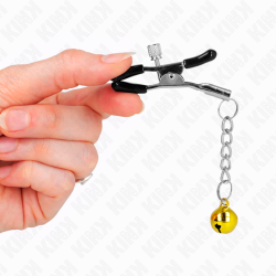 KINK - GOLDENE JINGLE BELL ANHÄNGER-NIPPELKLAMMERN 6 CM – Produktansicht 4