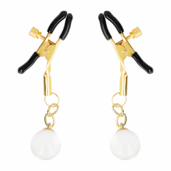 KINK - GLASPERLEN-NIPPELKLAMMERN GOLD 6 CM – Produktansicht 2