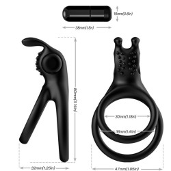 ARMONY - TRAVELLER DOPPEL-VIBRATORRING FÜR PAARE RABBIT SCHWARZ – Produktansicht 3