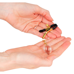 KINK - GLASPERLEN-NIPPELKLAMMERN GOLD 6 CM – Produktansicht 3