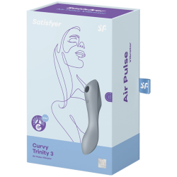 SATISFYER - CURVY TRINITY 3 AIR PULSE VIBRATOR GRAU – Produktansicht 3