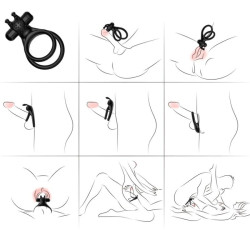 ARMONY - TRAVELLER DOPPEL-VIBRATORRING FÜR PAARE RABBIT SCHWARZ – Produktansicht 4