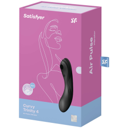 SATISFYER - CURVY TRINITY 4 AIR PULSE VIBRATOR SCHWARZ – Produktansicht 3