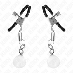 KINK - GLASPERLEN-NIPPELKLAMMERN SILBER 6 CM – Produktansicht 2