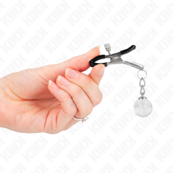 KINK - GLASPERLEN-NIPPELKLAMMERN SILBER 6 CM – Produktansicht 4