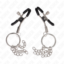 KINK - O-RING NIPPELKLEMME UND KLEINE KETTE SILBER 6 CM – Produktansicht 2