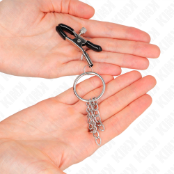 KINK - O-RING NIPPELKLEMME UND KLEINE KETTE SILBER 6 CM – Produktansicht 3
