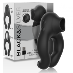 BLACK&SILVER - VIBRATORRING AUS SILIKON, 3 MOTOREN, WIEDERAUFLADBAR, SCHWARZ – Produktansicht 2