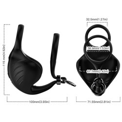 ARMONY - MANTA SCROTUM VIBRATOR RING SCHWARZ – Produktansicht 2