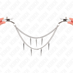KINK - NIPPELKLEMMEN MIT SPIKES KETTEN 30 CM – Produktansicht 4
