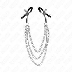 KINK - NIPPELKLEMMEN MIT 3 KETTEN SILBER 20/23/28 CM – Produktansicht 2