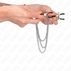 KINK - NIPPELKLEMMEN MIT 3 KETTEN SILBER 20/23/28 CM – Produktansicht 4