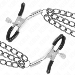 KINK - NIPPELKLEMMEN MIT 3 KETTEN SCHWARZ 20/23/28 CM – Produktansicht 4