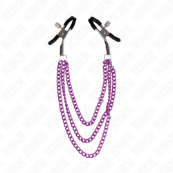 KINK - NIPPELKLEMMEN MIT 3 KETTEN LILA 20/23/28 CM – Produktansicht 2