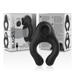 BLACK&SILVER - VIBRATORRING AUS SILIKON, 3 MOTOREN, WIEDERAUFLADBAR, SCHWARZ – Produktansicht 6