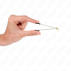 KINK - DÜNNE NIPPELKLEMMEN GOLD 7 CM – Produktansicht 3
