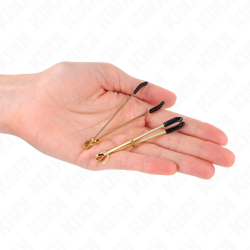KINK - DÜNNE NIPPELKLEMMEN GOLD 7 CM – Produktansicht 4