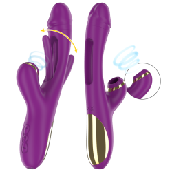 INTENSE - ATENEO WIEDERAUFLADBARER MULTIFUNKTIONSVIBRATOR 7 VIBRATIONEN MIT OSZILLIERENDER ZUNGE UND LILA… – Produktansicht 2