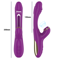 INTENSE - ATENEO WIEDERAUFLADBARER MULTIFUNKTIONSVIBRATOR 7 VIBRATIONEN MIT OSZILLIERENDER ZUNGE UND LILA… – Produktansicht 4