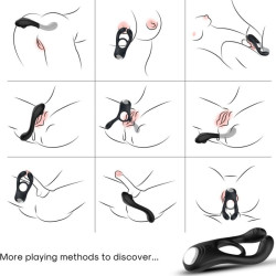 ARMONY - VEYRON DOPPELVIBRATOR-RINGSPIELZEUG FÜR PAARE SCHWARZ – Produktansicht 2