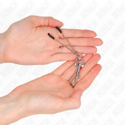 KINK - DÜNNE HAKEN-NIPPELKLAMMERE SILBER 7 CM – Produktansicht 3