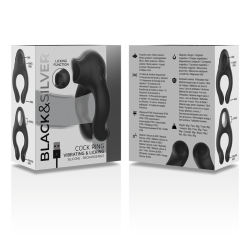 BLACK&SILVER - VIBRATORRING AUS SILIKON, 3 MOTOREN, WIEDERAUFLADBAR, SCHWARZ – Produktansicht 7