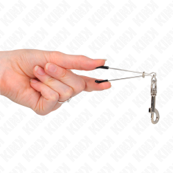 KINK - DÜNNE HAKEN-NIPPELKLAMMERE SILBER 7 CM – Produktansicht 4