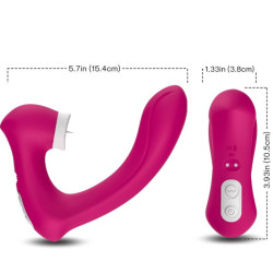 ARMONY - SECRETKISS LECKEN VIBRIERENDE KLITORIS & VIBRATOR GEBOGENES FUCHSIA – Produktansicht 3
