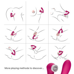 ARMONY - SECRETKISS LECKEN VIBRIERENDE KLITORIS & VIBRATOR GEBOGENES FUCHSIA – Produktansicht 4