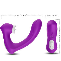 ARMONY - SECRETKISS LECKT VIBRIERENDEN CLIT UND VIBRATOR, GEBOGEN LILA – Produktansicht 3