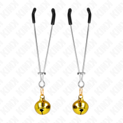 KINK - DÜNNE GLOCKEN-NIPPELKLAMMERN GOLD 7 CM – Produktansicht 2