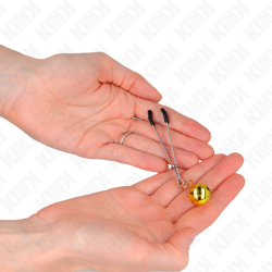 KINK - DÜNNE GLOCKEN-NIPPELKLAMMERN GOLD 7 CM – Produktansicht 3
