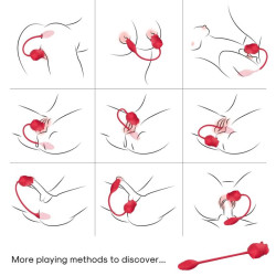 ARMONY - ROSA 2-IN-1-SAUGSTIMULATOR & VIBRATOR 10 MODI MIT ROTEM SCHWANZ – Produktansicht 2