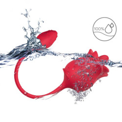 ARMONY - ROSA 2-IN-1-SAUGSTIMULATOR & VIBRATOR 10 MODI MIT ROTEM SCHWANZ – Produktansicht 3
