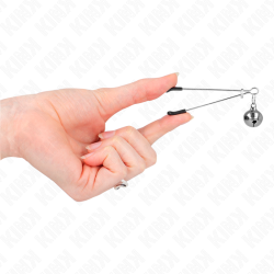 KINK - DÜNNE GLOCKEN-NIPPELKLAMMERN SILBER 7 CM – Produktansicht 4